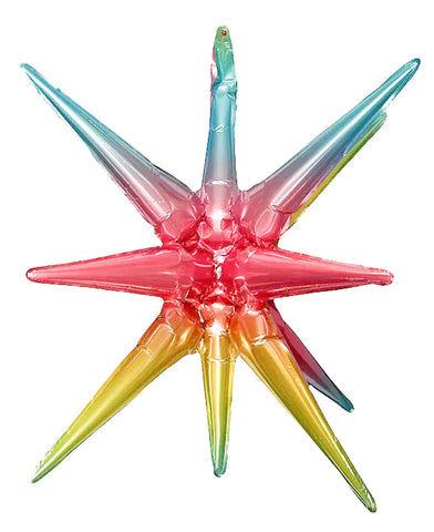 Starburst Rainbow 3D Foil Balloon - 22" in.