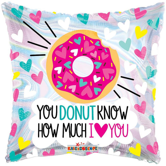 18" Donut Love Holographic Foil Balloon - (Single Pack). 16053-18