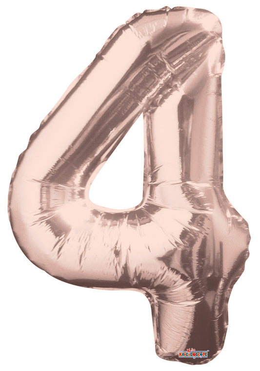 Number 4 Rose Gold Foil Balloon 34" 15644-34