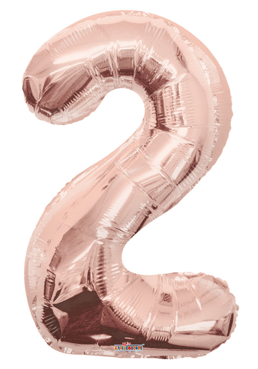 Number 2 Rose Gold Foil Balloon 34" 15642-34