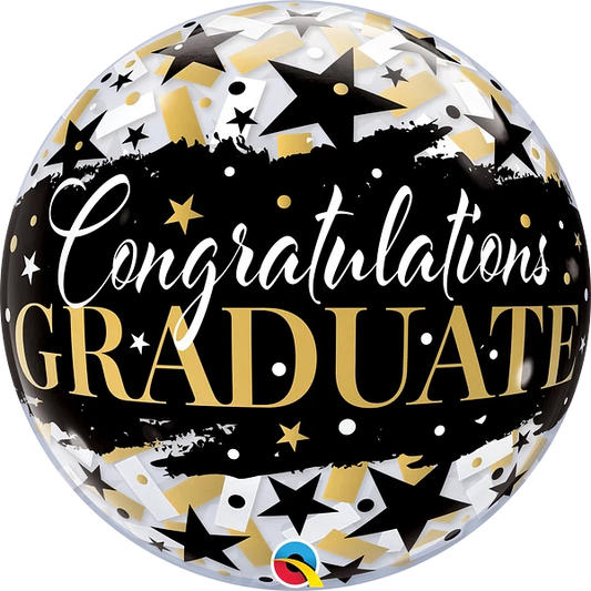 Graduate Black Stars 22" - (Single Pack). 82539 × 5 - Lift balloons 