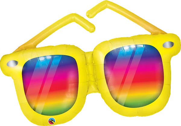 Rainbow Striped Sunglasses 42" - (Flat). 82614