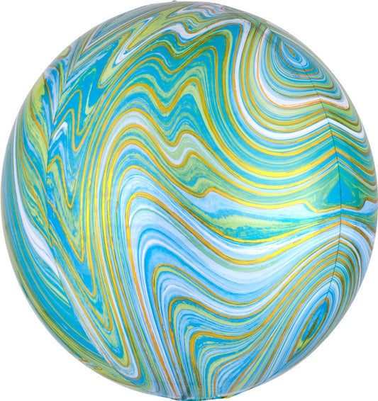 Orbz Blue Green Marblez 15" - (Single Pack). 4139301