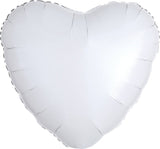 Heart Metallic White 17" - (Single Pack). 1059501