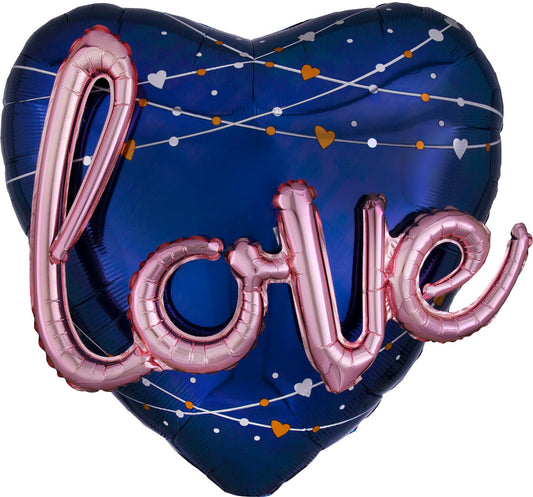 Navy Wedding MultiBalloon (Love) 36" - (Single Pack). 3972301