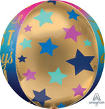 Birthday Stars and Gold Orbz 15" - (Single Pack). 4126601