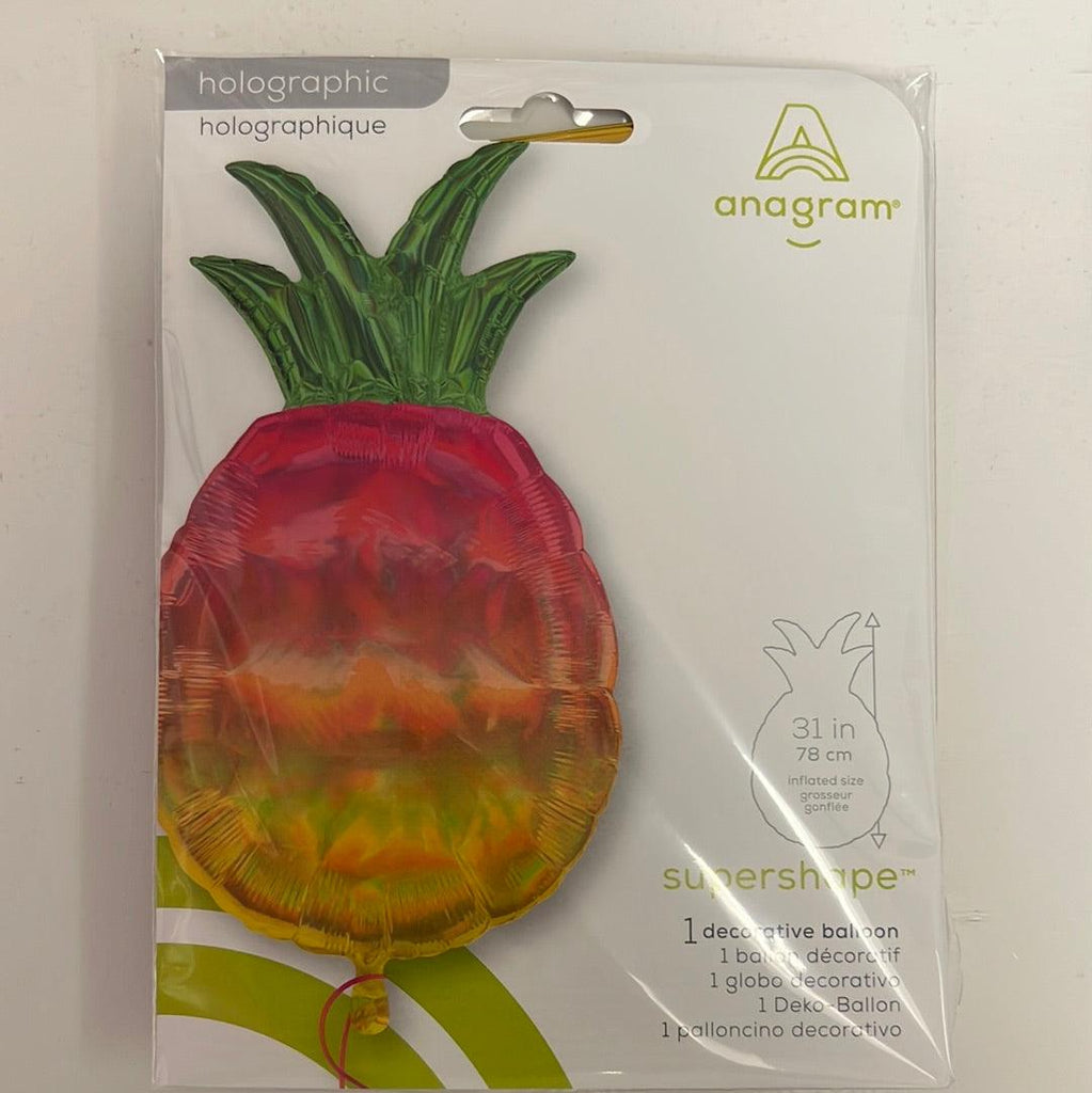 Iridescent Pineapple 17" x 31" - (Single Pack). - Lift balloons 