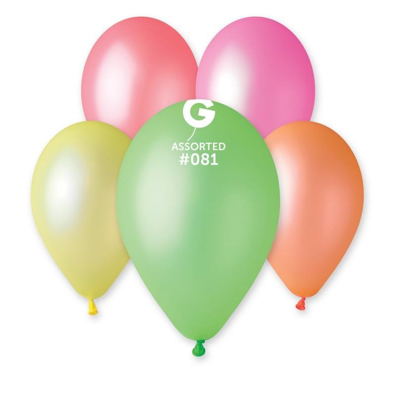 Neon Assorted Balloons GF110-081.  12 inch - Lift balloons 