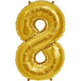 Number 8 Gold Foil Balloon 34 inch - Lift balloons 