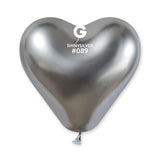 Shiny Silver Heart Shaped Balloon 12 inch - Lift balloons 