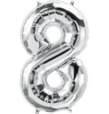 Silver Foil Numbers 8 34 inch - Lift balloons 
