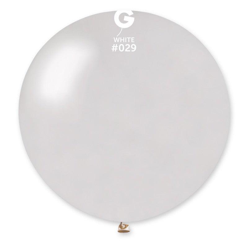 Metallic Balloon White GM30-029   31 inch - Lift balloons 
